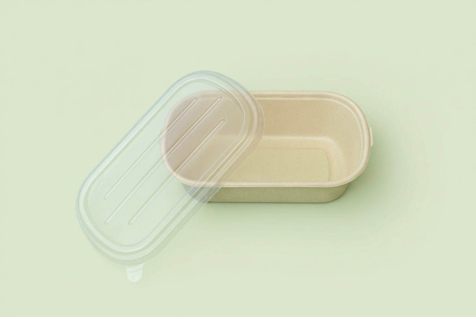 GREEN STEM SUGARCANE BAGASSE CONT. PLUS PLASTIC LID